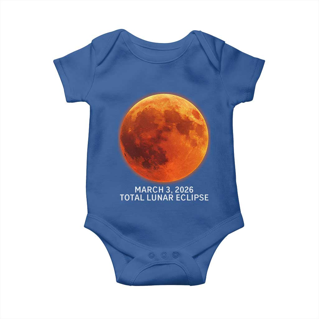 Blood Moon Total Lunar Eclipse March 3 2026 Baby Onesie Blood Moon Astronomy Souvenir Graphic