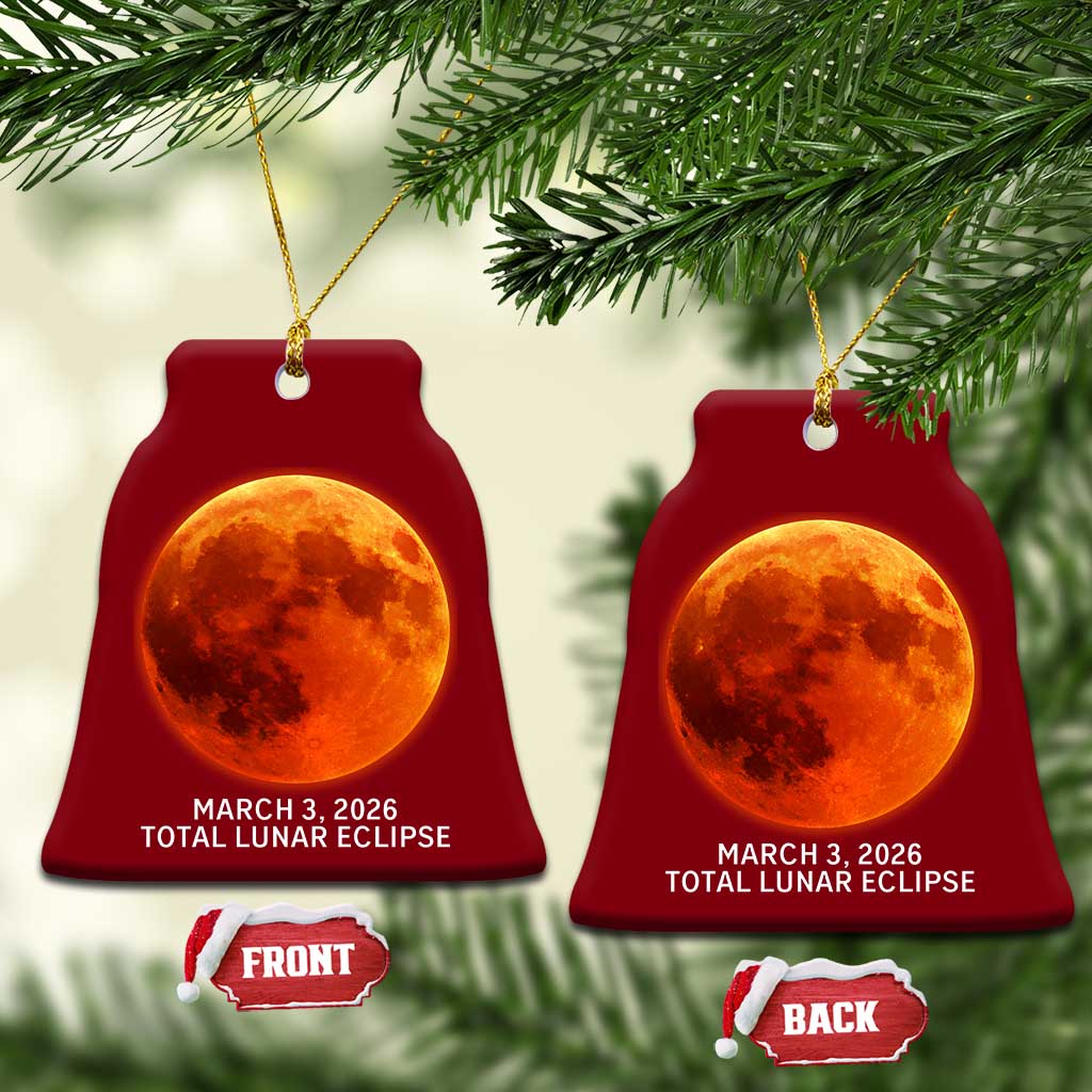 Blood Moon Total Lunar Eclipse March 3 2026 Ceramic Ornament Blood Moon Astronomy Souvenir Graphic
