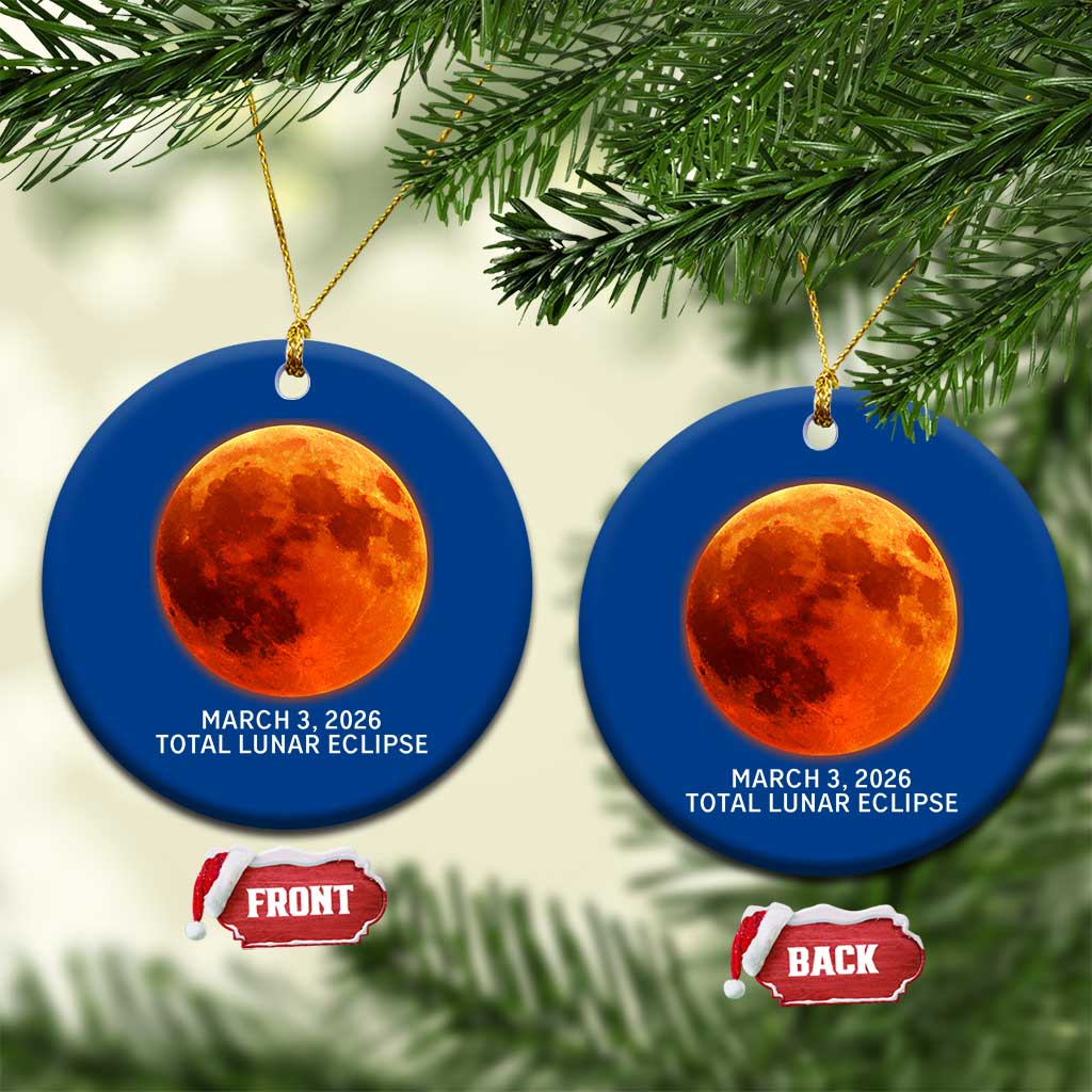 Blood Moon Total Lunar Eclipse March 3 2026 Ceramic Ornament Blood Moon Astronomy Souvenir Graphic