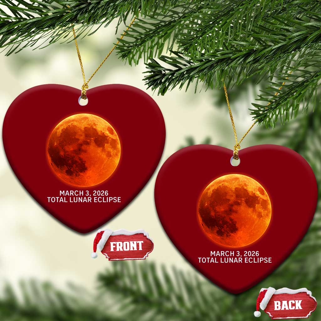 Blood Moon Total Lunar Eclipse March 3 2026 Ceramic Ornament Blood Moon Astronomy Souvenir Graphic