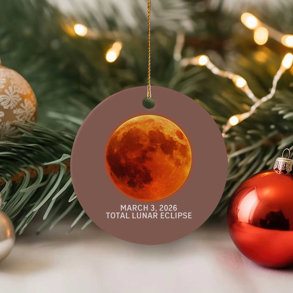Blood Moon Total Lunar Eclipse March 3 2026 Ceramic Ornament Blood Moon Astronomy Souvenir Graphic