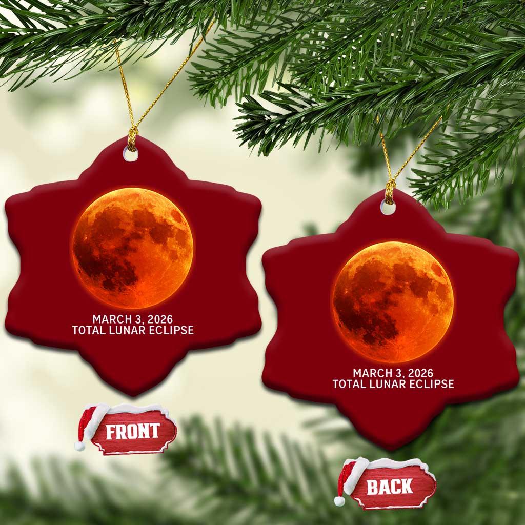 Blood Moon Total Lunar Eclipse March 3 2026 Ceramic Ornament Blood Moon Astronomy Souvenir Graphic