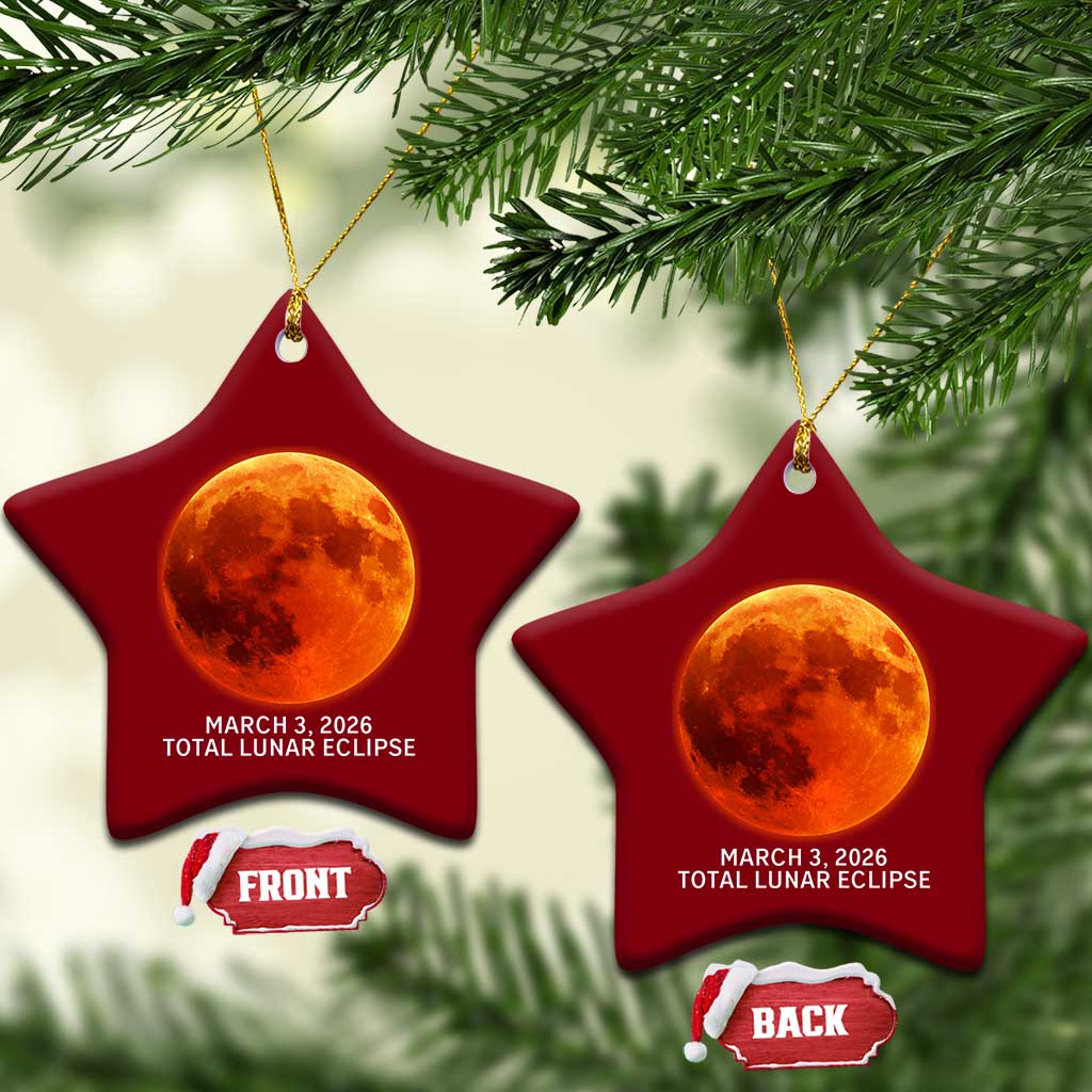 Blood Moon Total Lunar Eclipse March 3 2026 Ceramic Ornament Blood Moon Astronomy Souvenir Graphic
