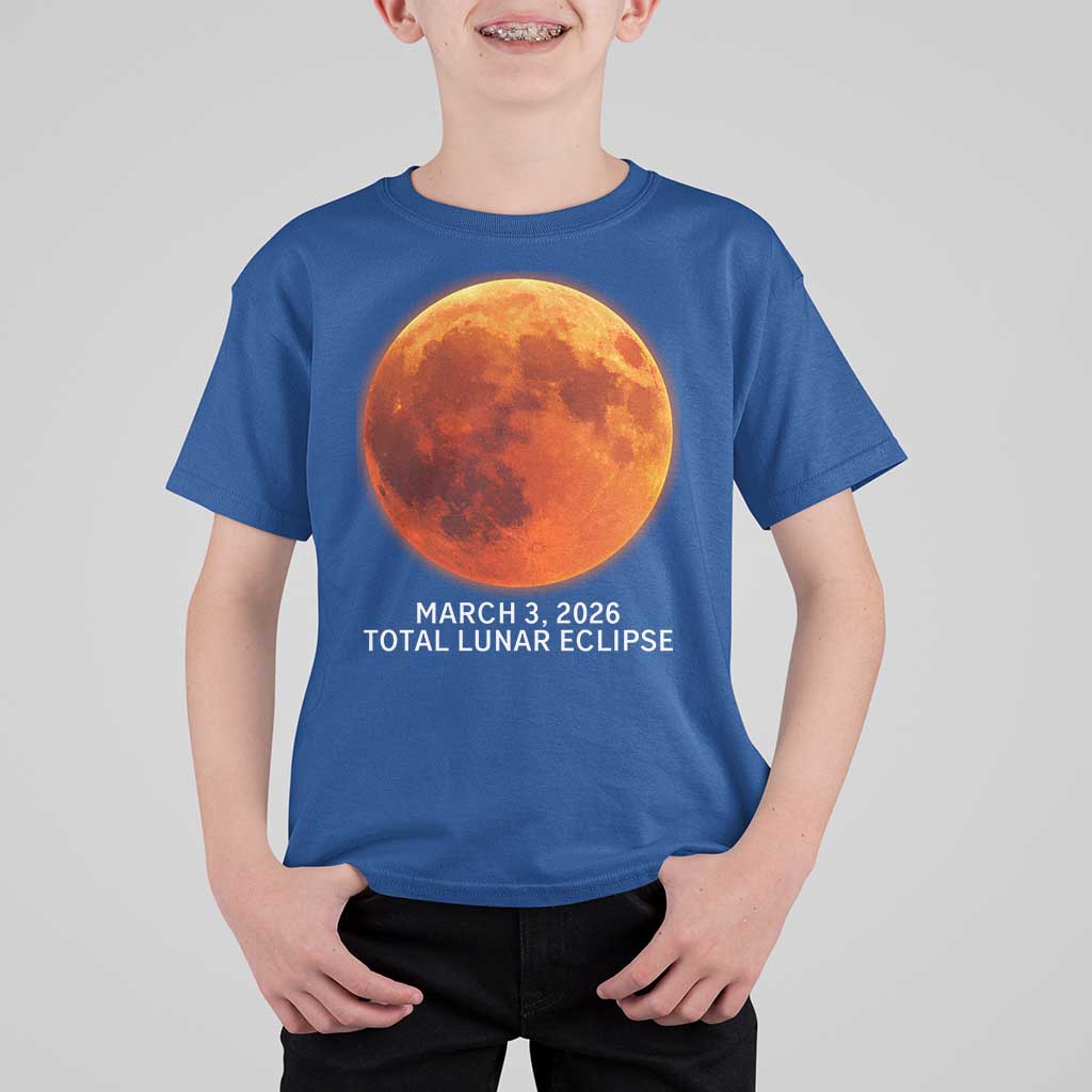 Blood Moon Total Lunar Eclipse March 3 2026 T Shirt For Kid Blood Moon Astronomy Souvenir Graphic