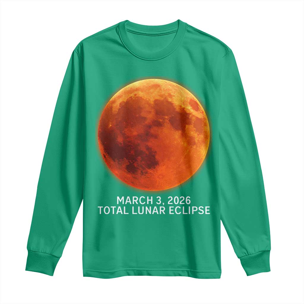 Blood Moon Total Lunar Eclipse March 3 2026 Long Sleeve Shirt Blood Moon Astronomy Souvenir Graphic