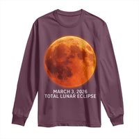 Blood Moon Total Lunar Eclipse March 3 2026 Long Sleeve Shirt Blood Moon Astronomy Souvenir Graphic