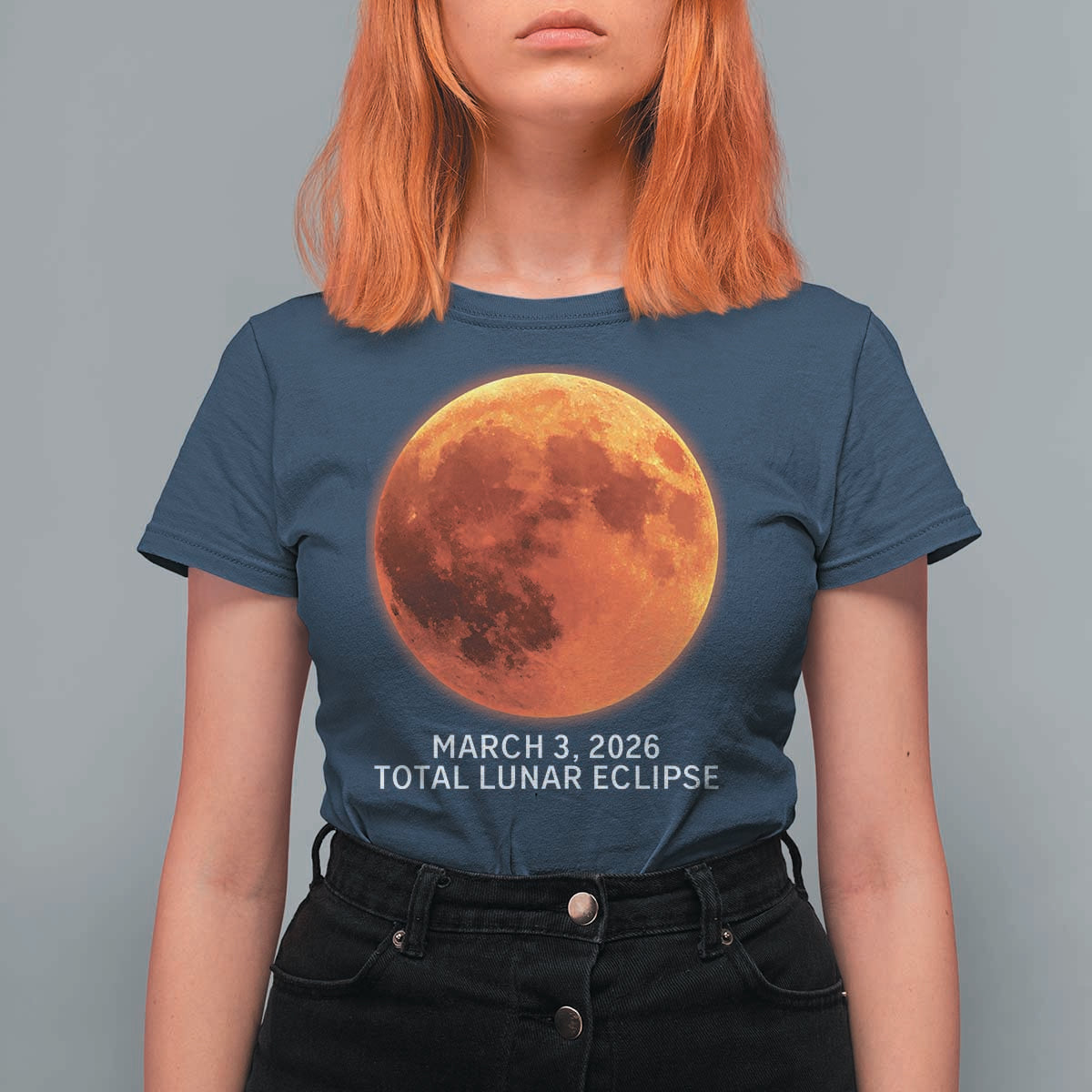 Blood Moon Total Lunar Eclipse March 3 2026 T Shirt For Women Blood Moon Astronomy Souvenir Graphic