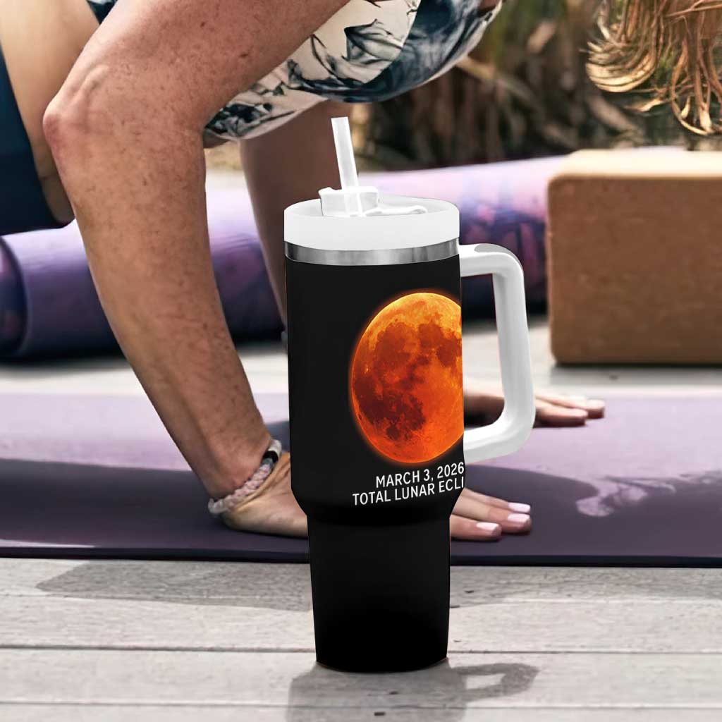 Blood Moon Total Lunar Eclipse March 3 2026 Tumbler With Handle Blood Moon Astronomy Souvenir Graphic