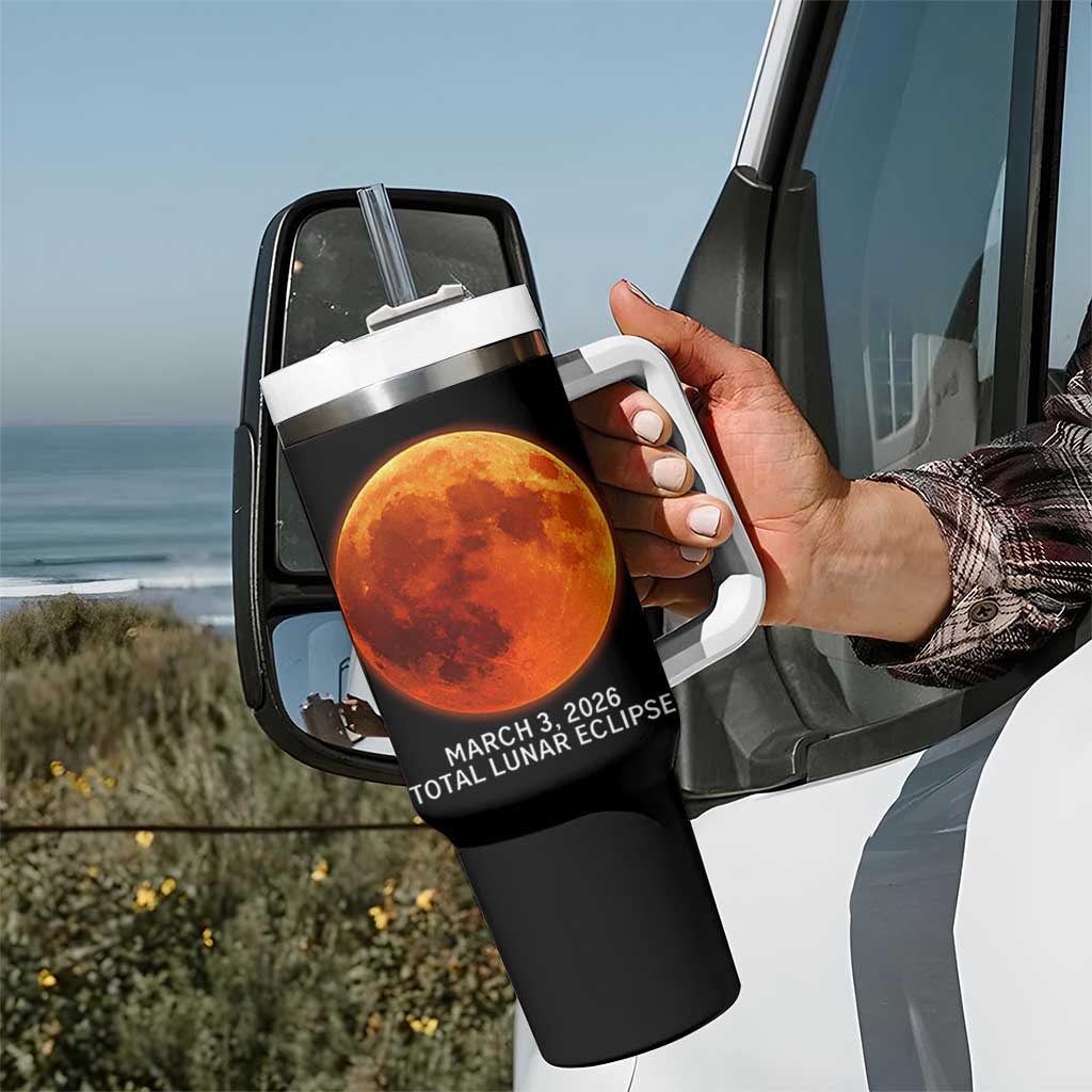 Blood Moon Total Lunar Eclipse March 3 2026 Tumbler With Handle Blood Moon Astronomy Souvenir Graphic