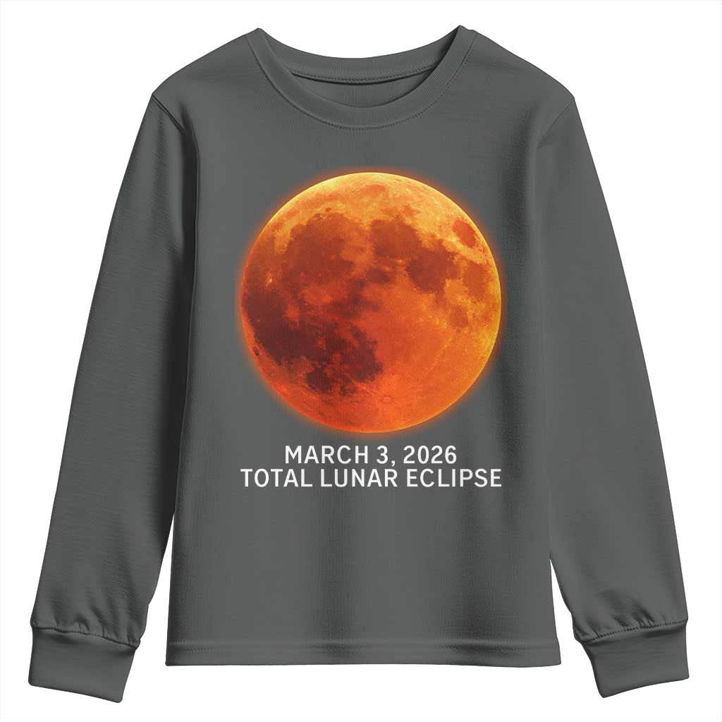 Blood Moon Total Lunar Eclipse March 3 2026 Youth Sweatshirt Blood Moon Astronomy Souvenir Graphic