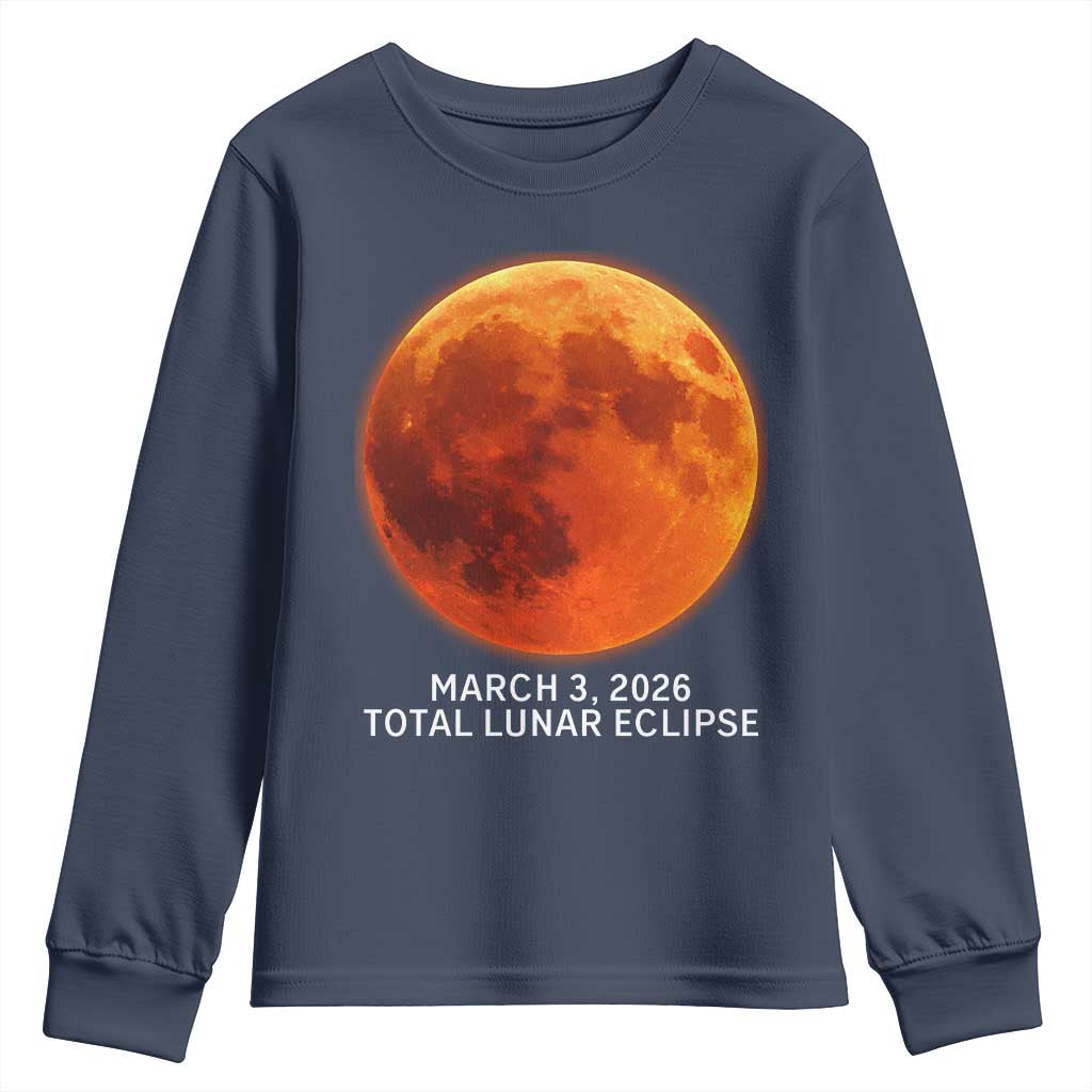 Blood Moon Total Lunar Eclipse March 3 2026 Youth Sweatshirt Blood Moon Astronomy Souvenir Graphic