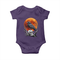 Gothic Raven on Skull Blood Moon Baby Onesie Spooky Halloween Macabre Dark Art Graphic