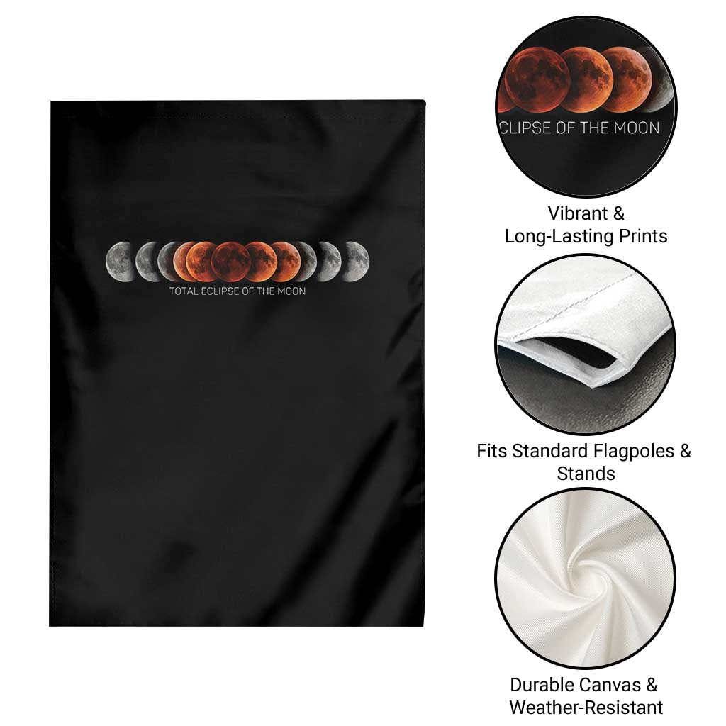 Total Eclipse of the Moon Phases Garden Flag Blood Moon Space Astronomy Celestial Graphic