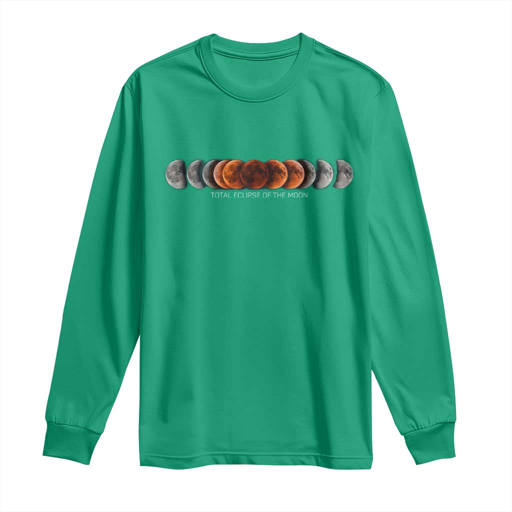 Total Eclipse of the Moon Phases Long Sleeve Shirt Blood Moon Space Astronomy Celestial Graphic