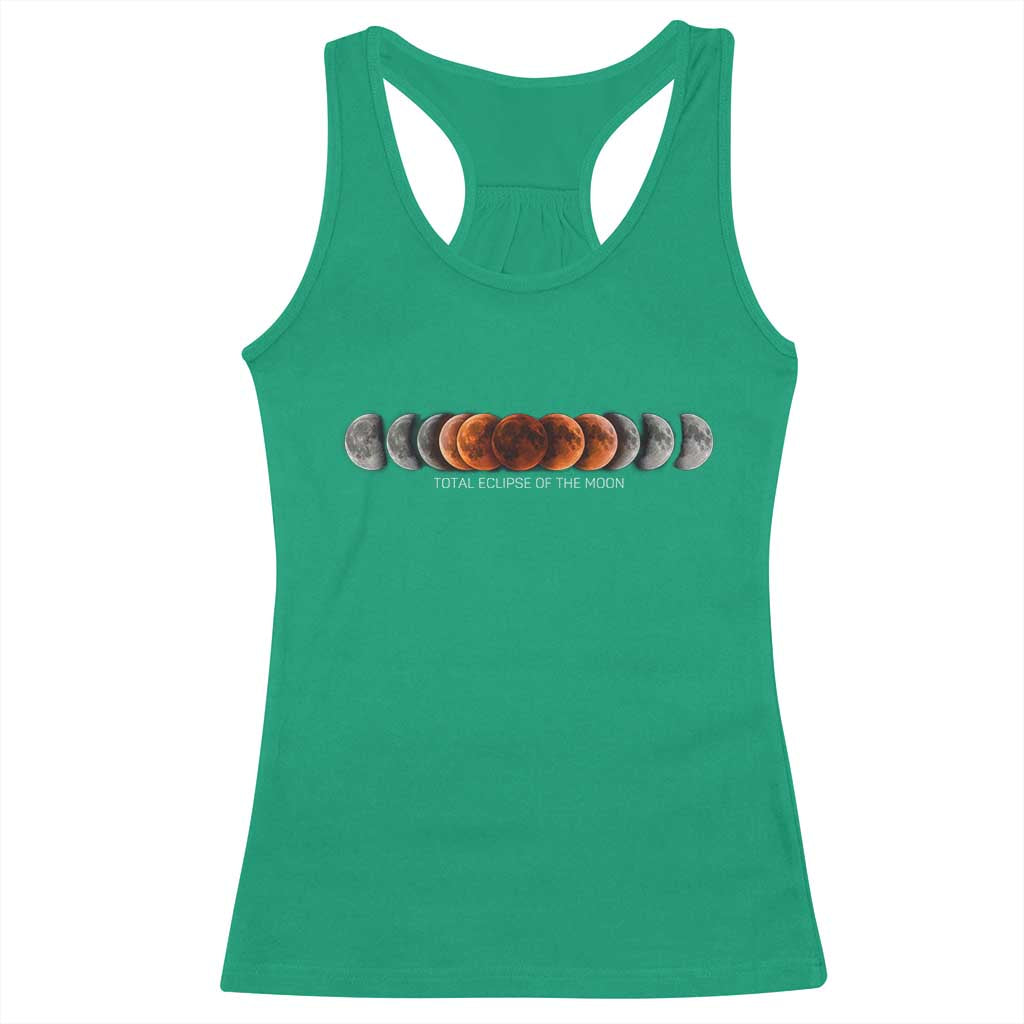 Total Eclipse of the Moon Phases Racerback Tank Top Blood Moon Space Astronomy Celestial Graphic