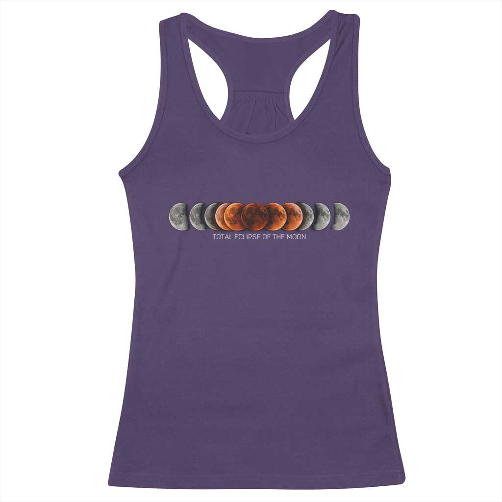 Total Eclipse of the Moon Phases Racerback Tank Top Blood Moon Space Astronomy Celestial Graphic