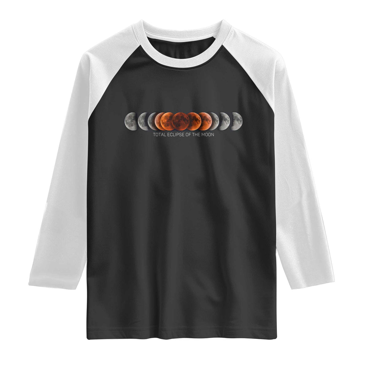 Total Eclipse of the Moon Phases Raglan Shirt Blood Moon Space Astronomy Celestial Graphic
