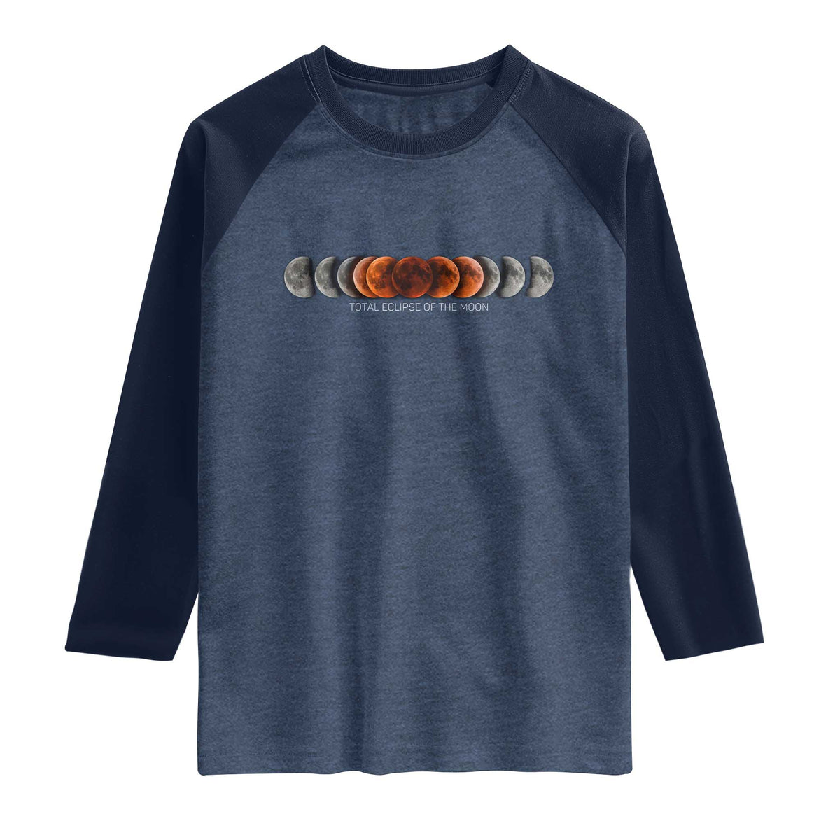 Total Eclipse of the Moon Phases Raglan Shirt Blood Moon Space Astronomy Celestial Graphic