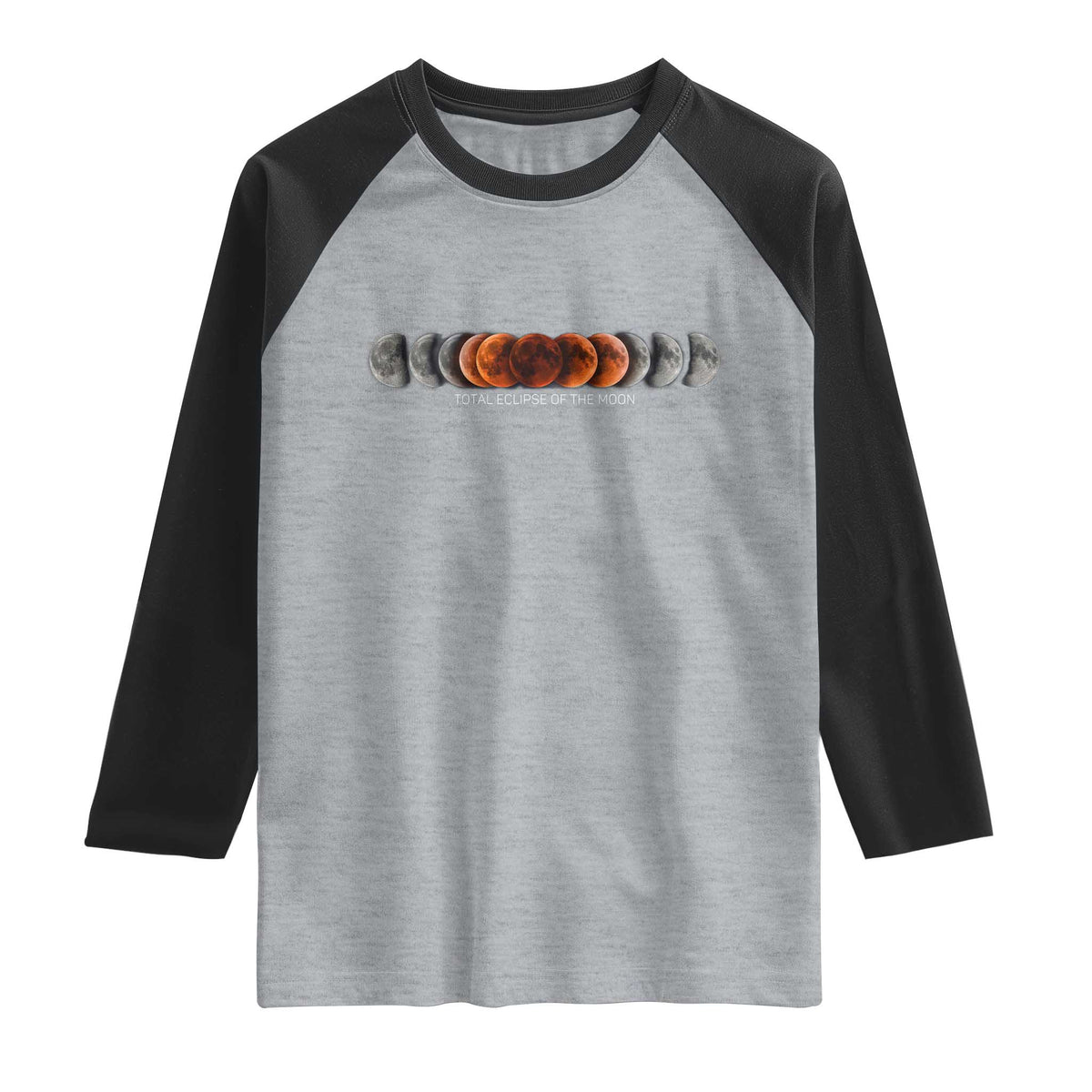 Total Eclipse of the Moon Phases Raglan Shirt Blood Moon Space Astronomy Celestial Graphic