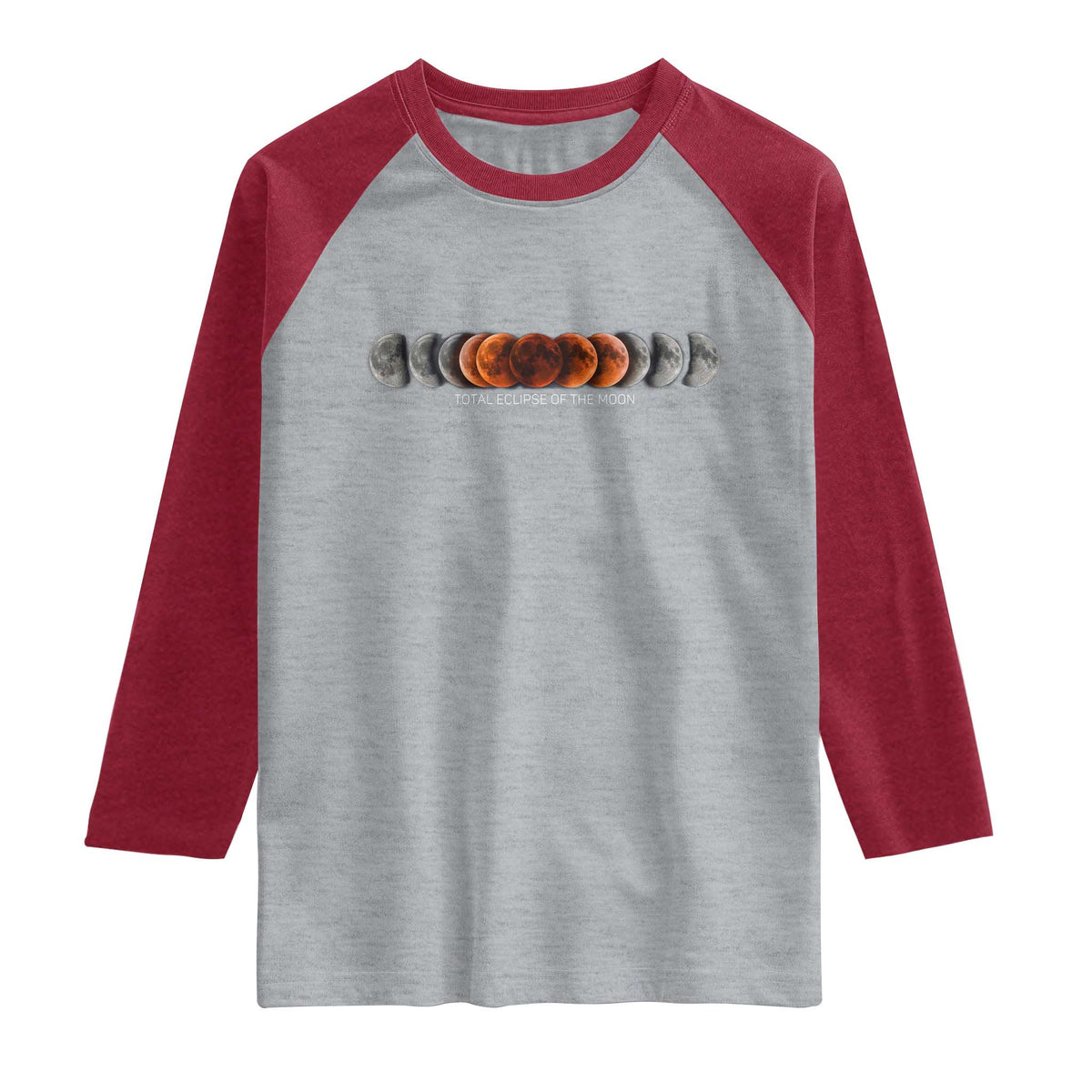 Total Eclipse of the Moon Phases Raglan Shirt Blood Moon Space Astronomy Celestial Graphic