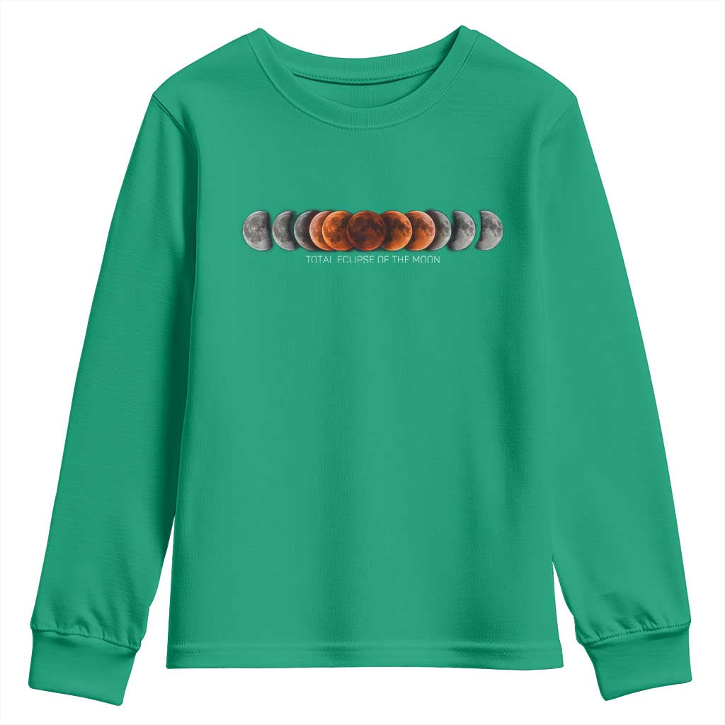 Total Eclipse of the Moon Phases Youth Sweatshirt Blood Moon Space Astronomy Celestial Graphic