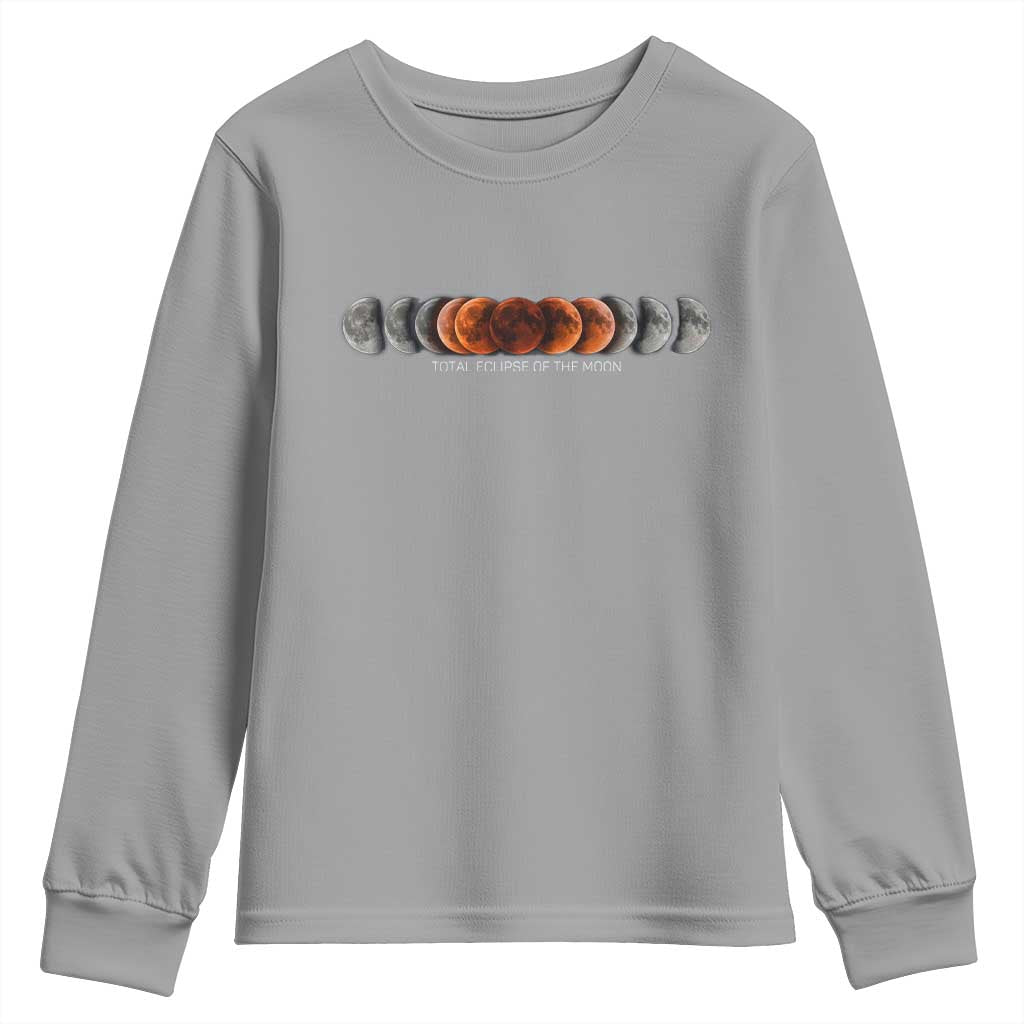 Total Eclipse of the Moon Phases Youth Sweatshirt Blood Moon Space Astronomy Celestial Graphic