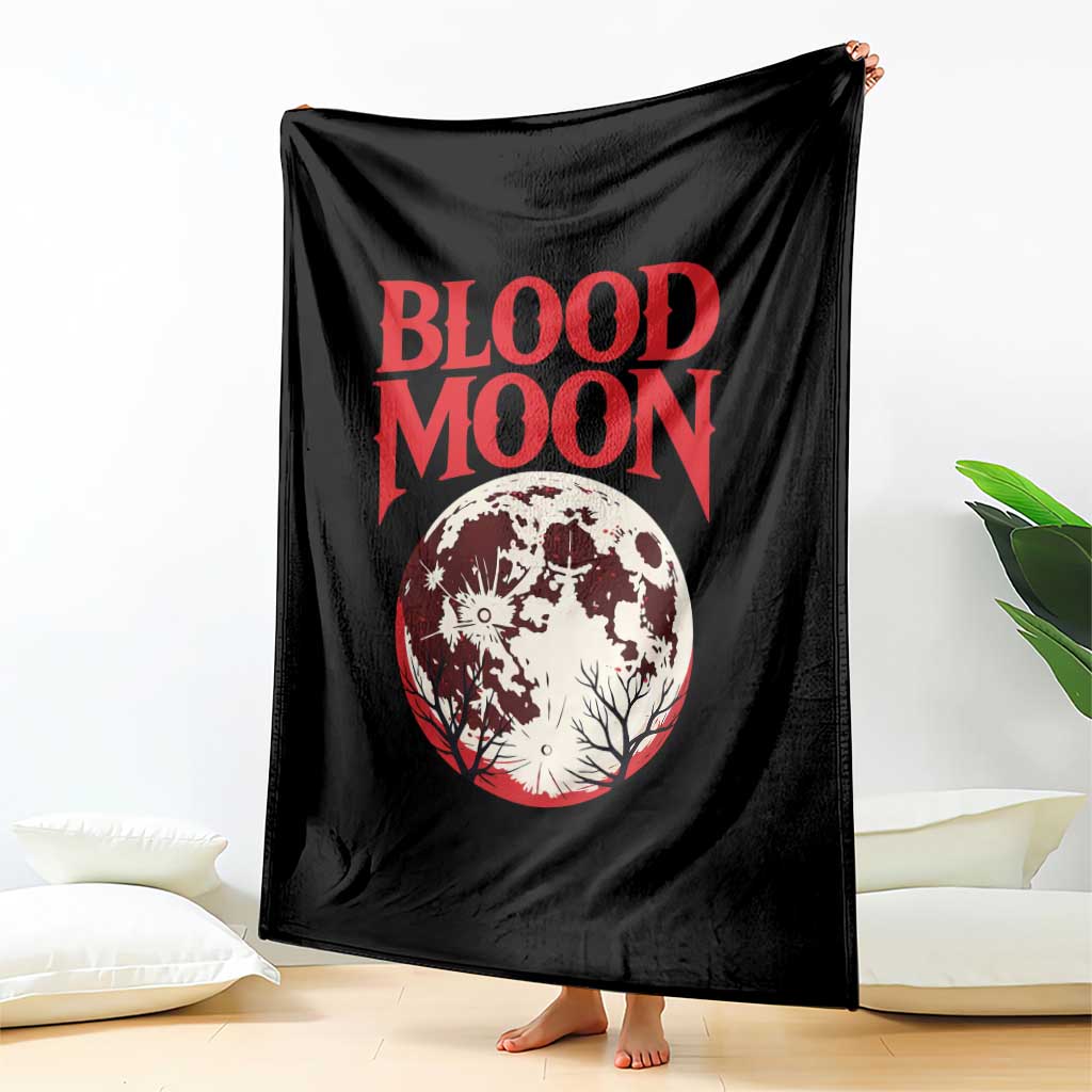 Retro Blood Moon Graphic Throw Blanket Mystic Celestial Gothic Astronomy Art