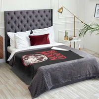 Retro Blood Moon Graphic Throw Blanket Mystic Celestial Gothic Astronomy Art