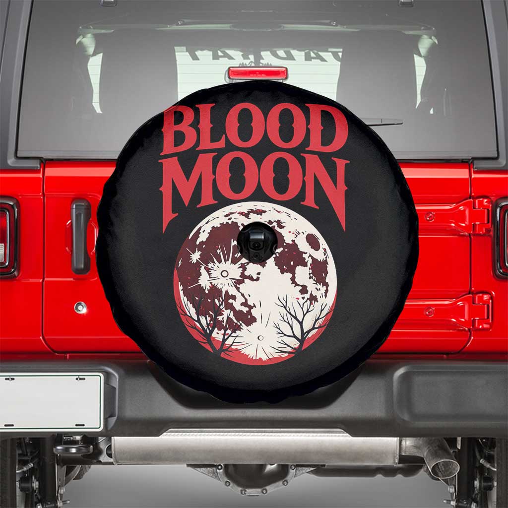 Retro Blood Moon Graphic Spare Tire Cover Mystic Celestial Gothic Astronomy Art