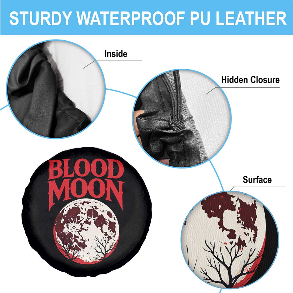Retro Blood Moon Graphic Spare Tire Cover Mystic Celestial Gothic Astronomy Art