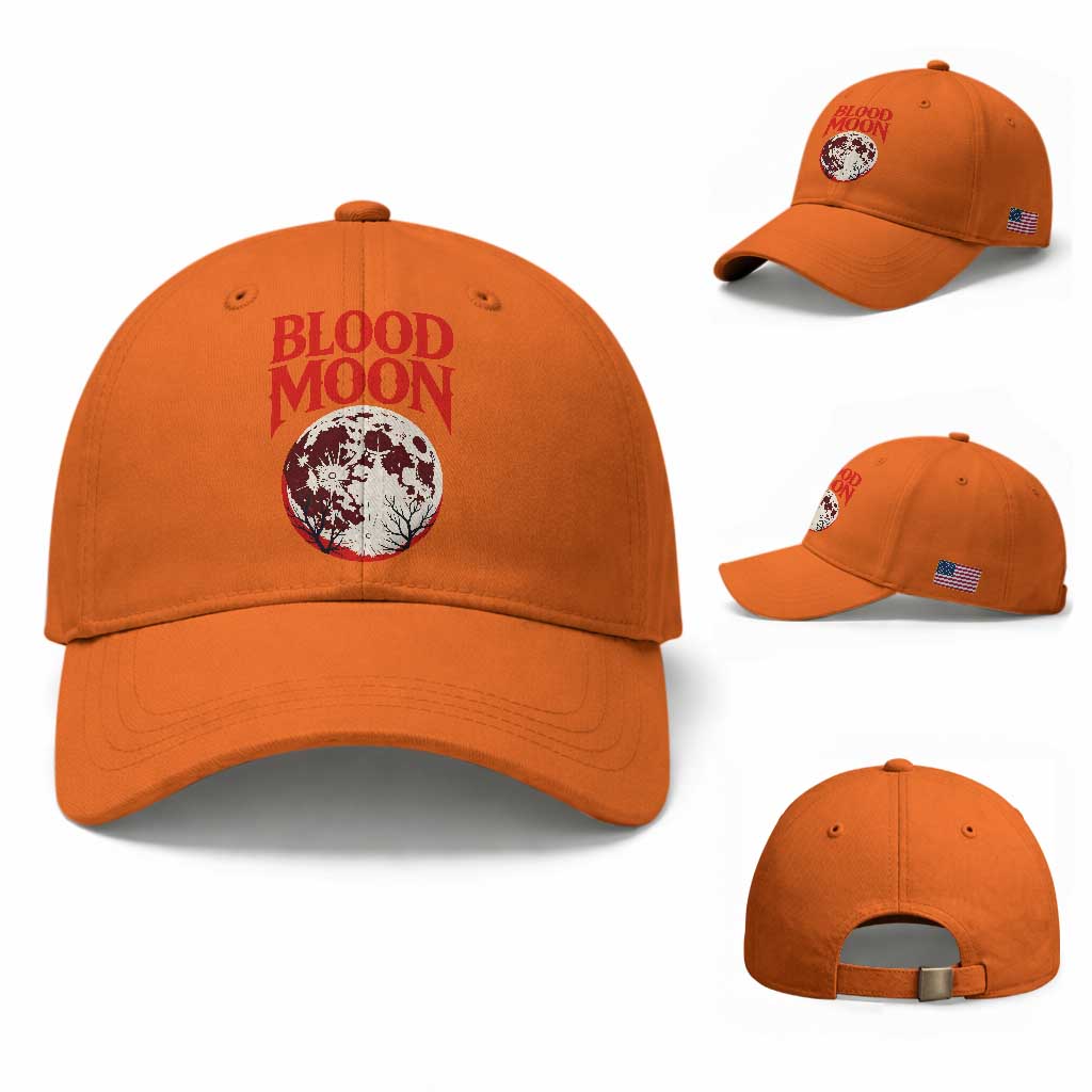 Retro Blood Moon Graphic Baseball Cap Mystic Celestial Gothic Astronomy Art
