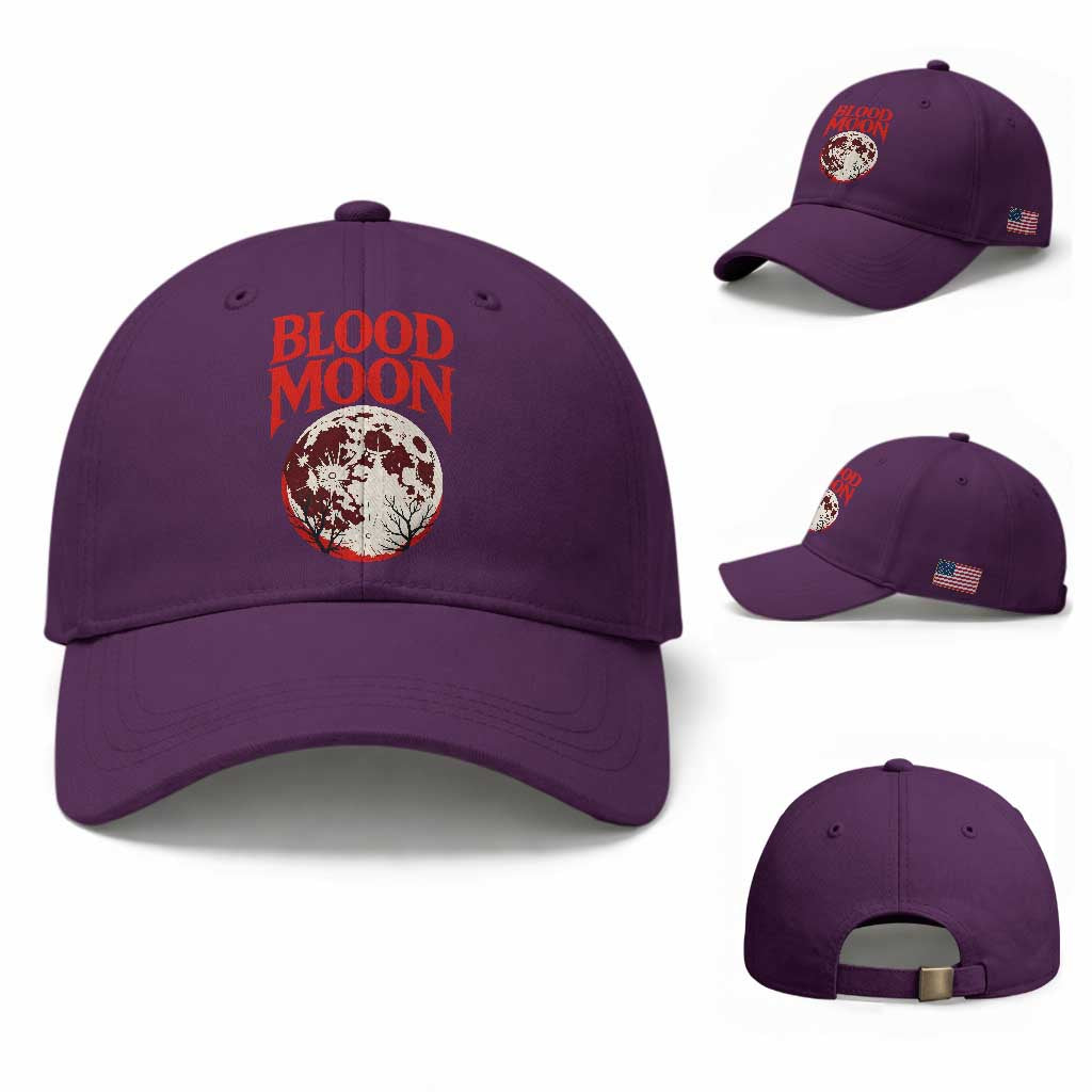Retro Blood Moon Graphic Baseball Cap Mystic Celestial Gothic Astronomy Art