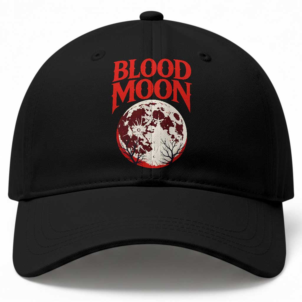 Retro Blood Moon Graphic Baseball Cap Mystic Celestial Gothic Astronomy Art