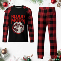 Retro Blood Moon Graphic Plaid Pajama Set Mystic Celestial Gothic Astronomy Art