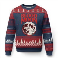 Retro Blood Moon Graphic Ugly Christmas Sweater Mystic Celestial Gothic Astronomy Art