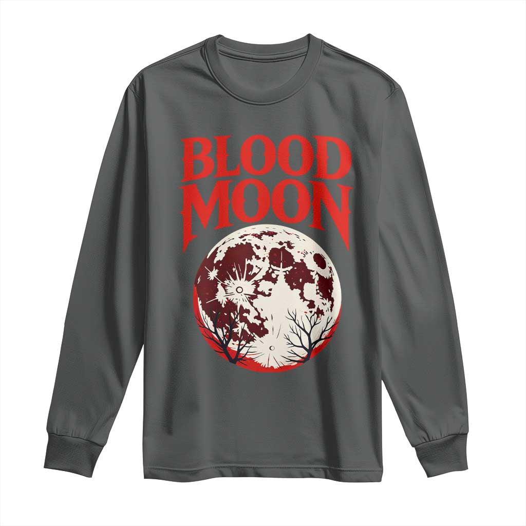 Retro Blood Moon Graphic Long Sleeve Shirt Mystic Celestial Gothic Astronomy Art