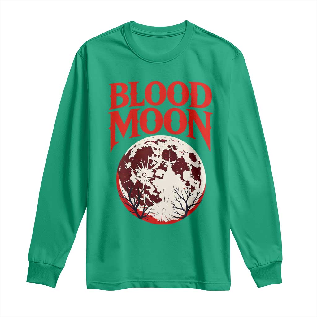 Retro Blood Moon Graphic Long Sleeve Shirt Mystic Celestial Gothic Astronomy Art
