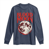 Retro Blood Moon Graphic Long Sleeve Shirt Mystic Celestial Gothic Astronomy Art
