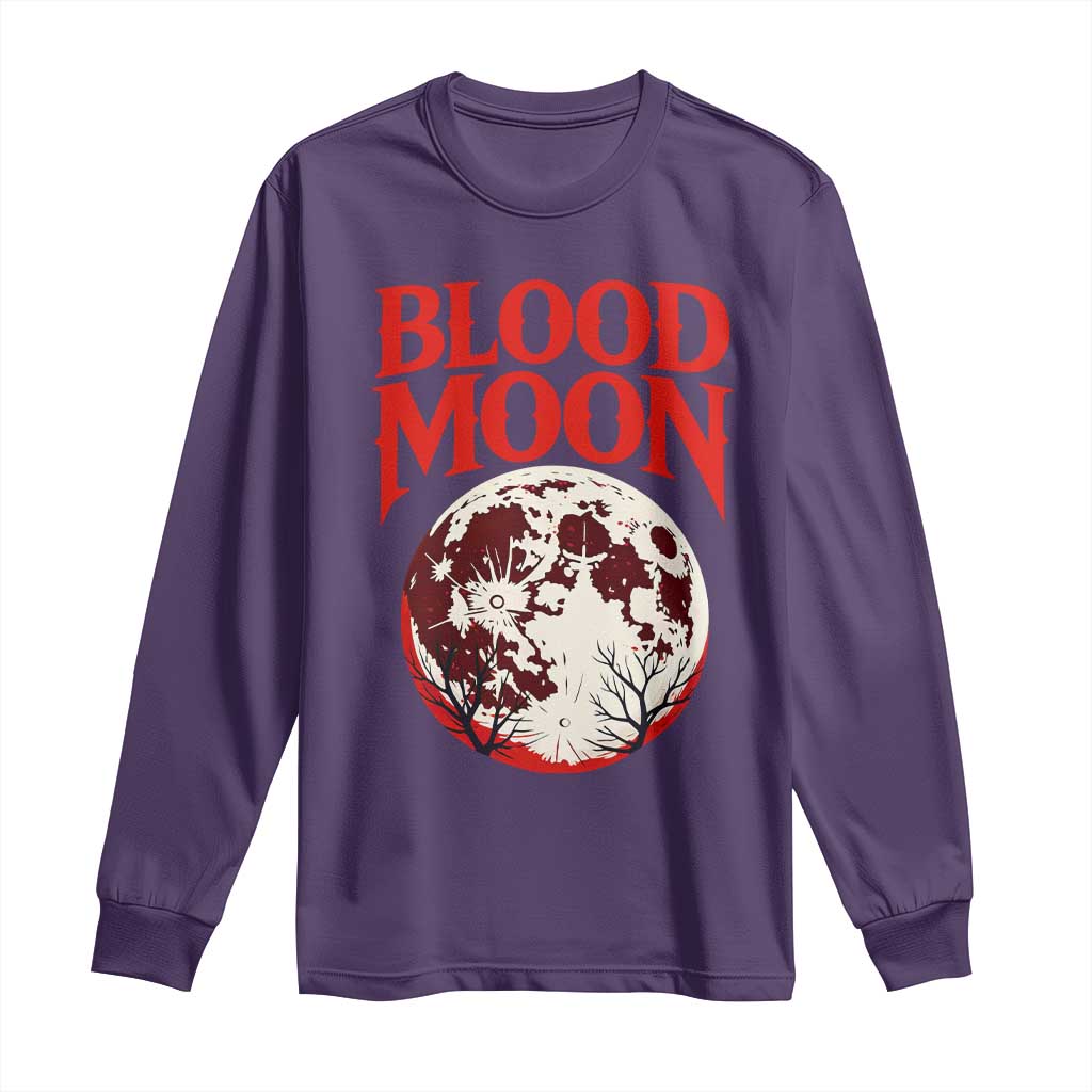 Retro Blood Moon Graphic Long Sleeve Shirt Mystic Celestial Gothic Astronomy Art