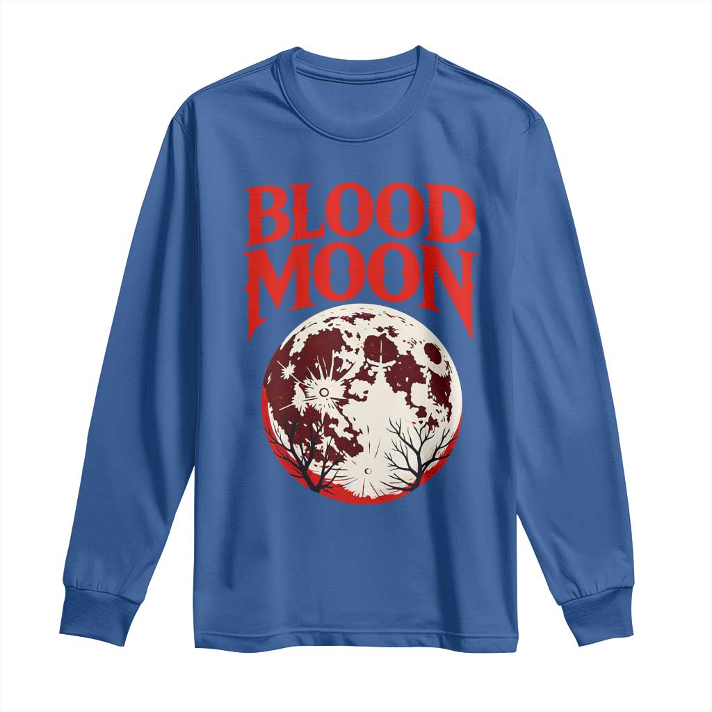 Retro Blood Moon Graphic Long Sleeve Shirt Mystic Celestial Gothic Astronomy Art