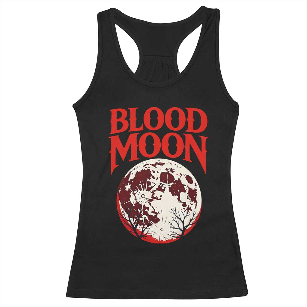 Retro Blood Moon Graphic Racerback Tank Top Mystic Celestial Gothic Astronomy Art