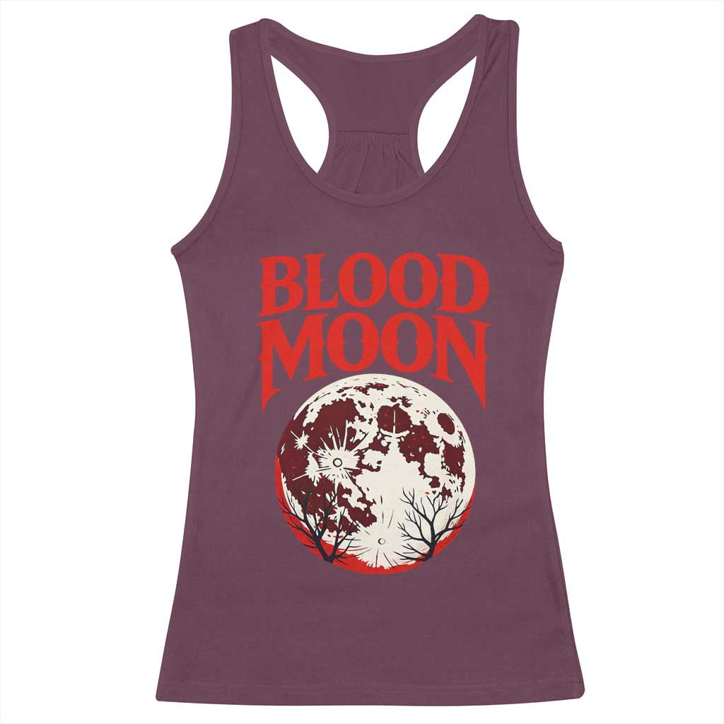 Retro Blood Moon Graphic Racerback Tank Top Mystic Celestial Gothic Astronomy Art
