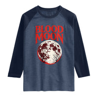 Retro Blood Moon Graphic Raglan Shirt Mystic Celestial Gothic Astronomy Art