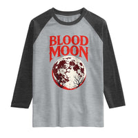 Retro Blood Moon Graphic Raglan Shirt Mystic Celestial Gothic Astronomy Art