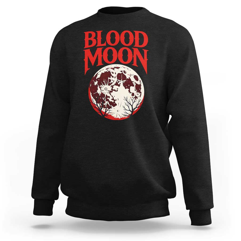 Retro Blood Moon Graphic Sweatshirt Mystic Celestial Gothic Astronomy Art