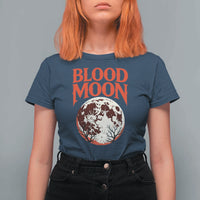 Retro Blood Moon Graphic T Shirt For Women Mystic Celestial Gothic Astronomy Art