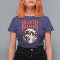 Retro Blood Moon Graphic T Shirt For Women Mystic Celestial Gothic Astronomy Art