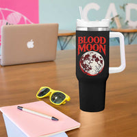 Retro Blood Moon Graphic Tumbler With Handle Mystic Celestial Gothic Astronomy Art
