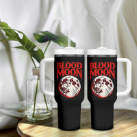 Retro Blood Moon Graphic Tumbler With Handle Mystic Celestial Gothic Astronomy Art