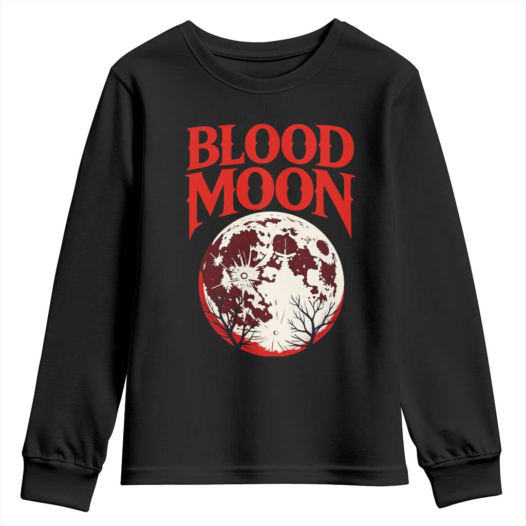 Retro Blood Moon Graphic Youth Sweatshirt Mystic Celestial Gothic Astronomy Art